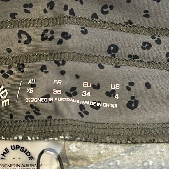 The Upside Women’s Olive Green Animal Print with Side Stripes Leggings - Picture 7 of 7